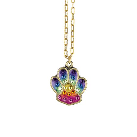 Rainbow Pawprint Necklace