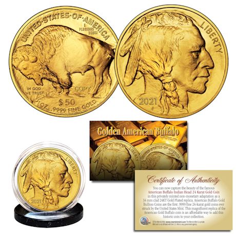 American Buffalo $50 Tribute Coin 2022 Edition 24K Gold Plated