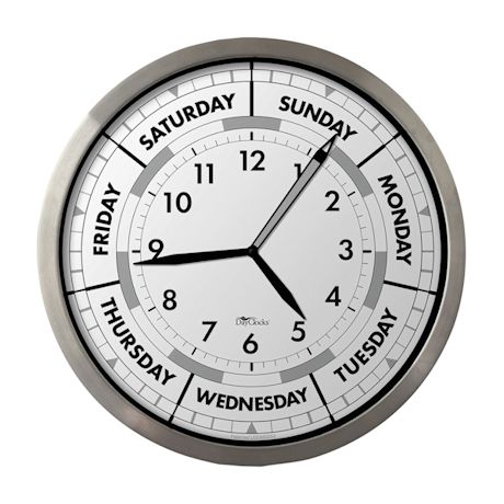 Keep Track of Days & Time Clock-Aluminum