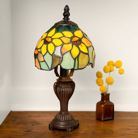 Sunflower Stained-Glass Accent Lamp
