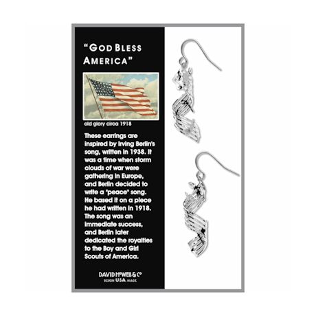 God Bless America Musical Notes Earrings