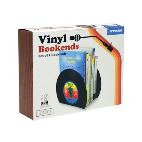 Retro Vinyl Bookends - Set Of 2