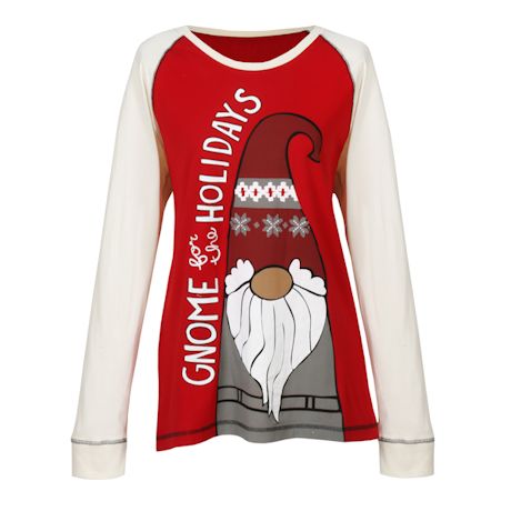 Gnome For The Holidays PJ Top