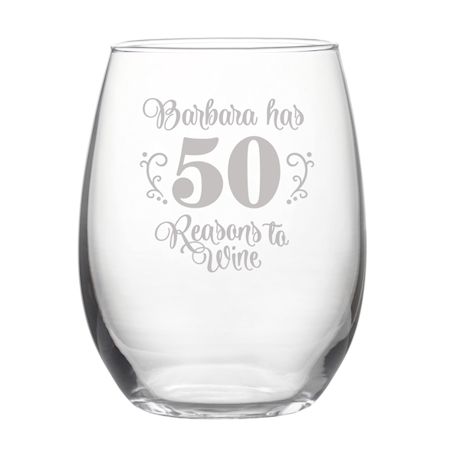 Personalized How Many Reasons Stemless Wine Glass