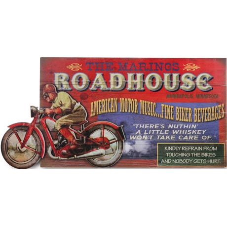 Personalized Roadhouse Motorbike Sign