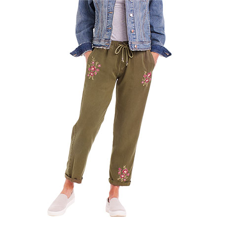 Embroidered Cargo Pants