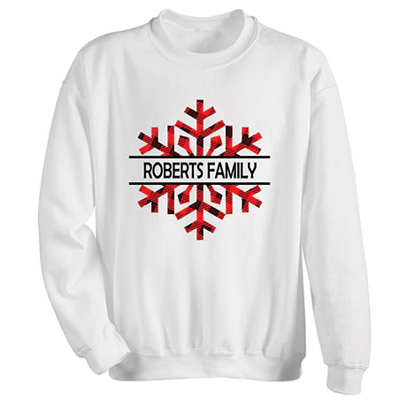 Product image for Snowflake Customized Family Name Shirt