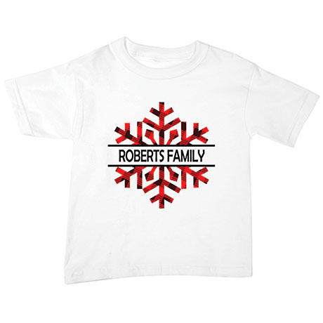 Product image for Snowflake Customized Family Name Shirt