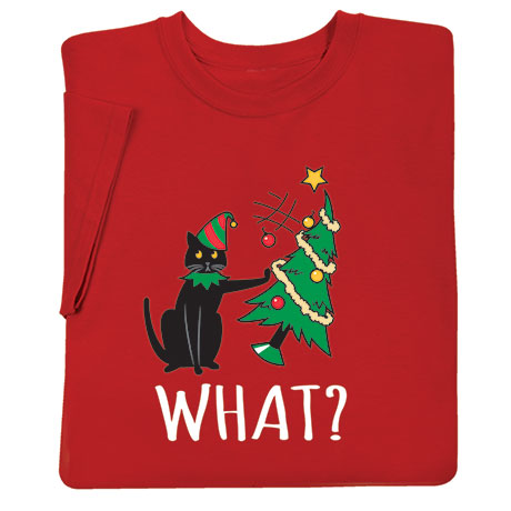 Product image for What? Christmas Cat Tee