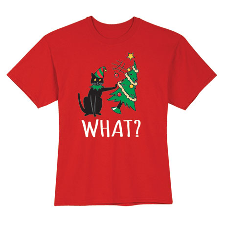 Product image for What? Christmas Cat Tee