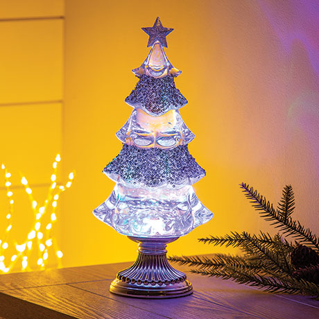 13' LED Tree With Glitter & Kaleidoscope Lighting Table Decor