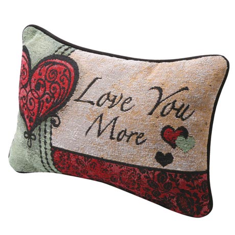Love You More Throw Pillow with Love You on Reverse