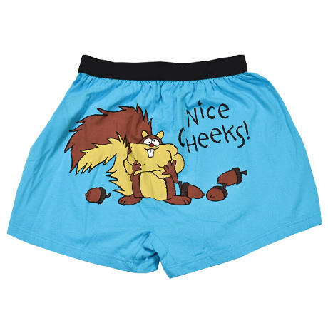 Nice Cheeks Funny Boxers with Squirrels in Cotton with Elastic Waist