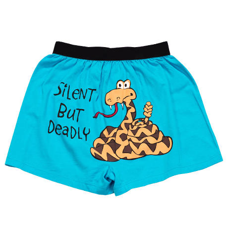Silent But Deadly Funny Boxers with Rattle Snake in Cotton with Elastic Waist