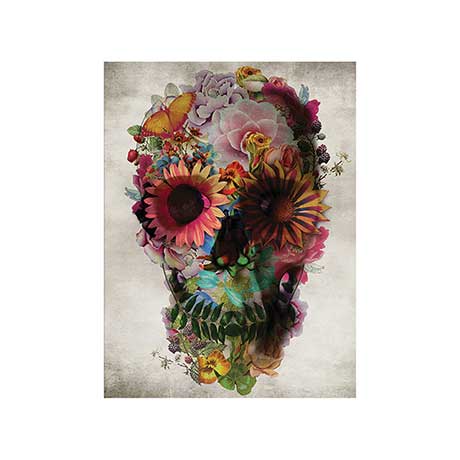 Floral Skull Stretched Canvas