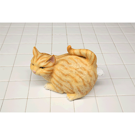 WHAT ON EARTH Cat Butt Tissue Holder - Orange Tabby Cat Square Tissue Box  Cover- Cute Bathroom Accessories - Resin Tissue Dispenser