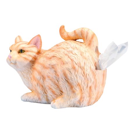 Cat Butt Tissue Dispenser - Orange Tabby