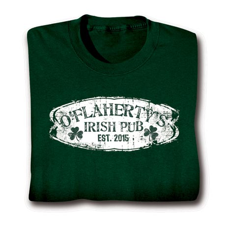 Product image for Personalized "Your Name & Date" Irish Pub T-Shirt or Sweatshirt
