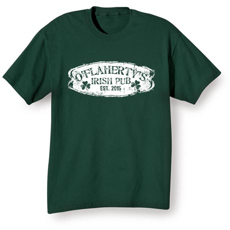 Product image for Personalized "Your Name & Date" Irish Pub T-Shirt or Sweatshirt