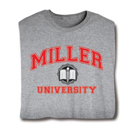 Personalized "Your Name" University T-Shirt or Sweatshirt (Red)