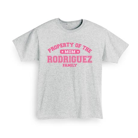 Personalized Property of "Your Name" Mom Athletic Shirt