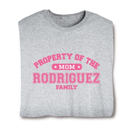 Personalized Property of "Your Name" Mom Athletic Shirt