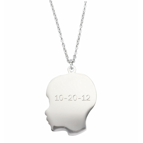 Personalized Silhouette Pendant - Boy, Engraved