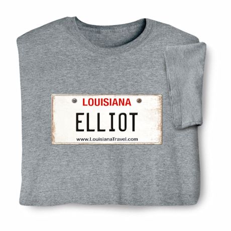 Personalized State License Plate T-Shirt or Sweatshirt - Louisiana