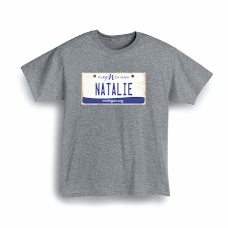 Personalized State License Plate T-Shirt or Sweatshirt - Michigan