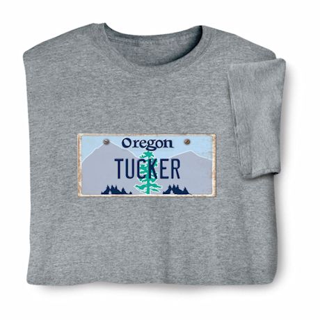 Personalized State License Plate Shirts - Oregon