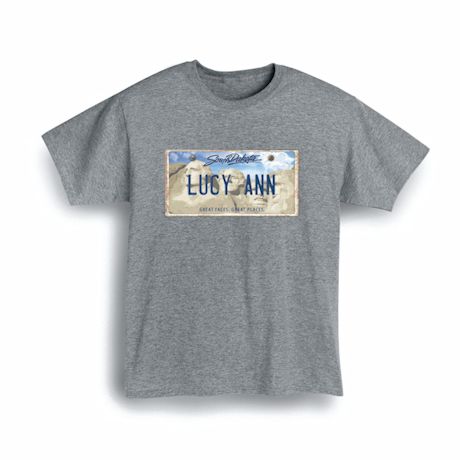 Personalized State License Plate T-Shirt or Sweatshirt - South Dakota