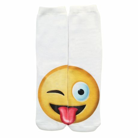 Emojicon Crew Socks- Wink
