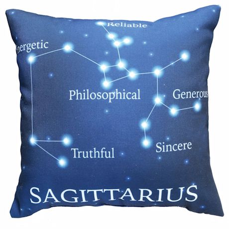 Horoscope Navy Blue Decorative Throw Pillow