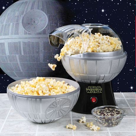 Star Wars Rogue One Death Star Hot Air Popcorn Maker and One 2 lb Bag of Empire Dark Side Popcorn