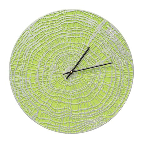 Indoor - Outdoor Metal Clocks - Lime Wood Grain