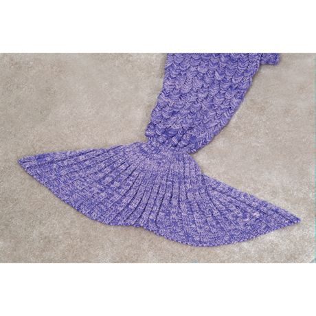 Knit Mermaid Tail Knit Blanket - Purple