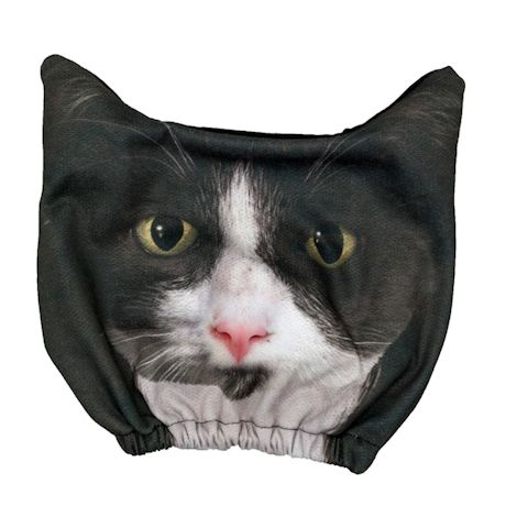 Black & White Tuxedo Cat Headrest Covers - Set of 2