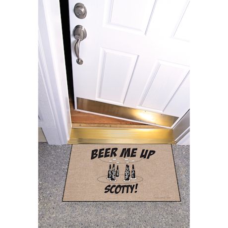 High Cotton Front Door Welcome Mats - Beer me Up Scotty