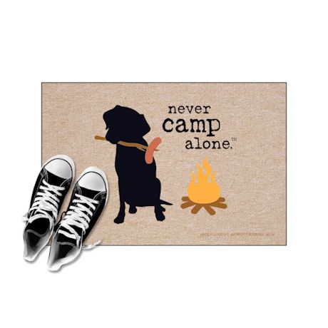 High Cotton Front Door Welcome Mats - Never Camp Alone Dog