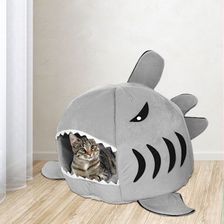 Shark Shaped Soft Cat Bed And House
