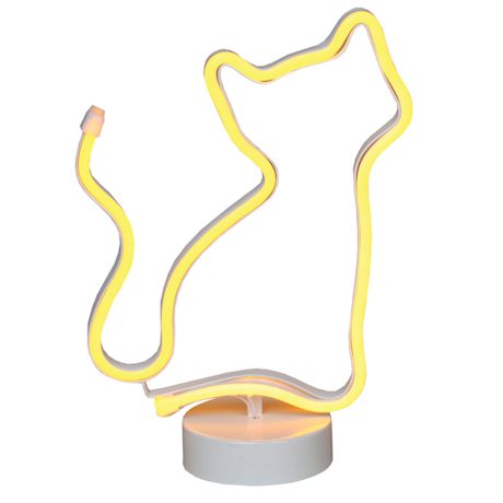 Led Light Yellow Cat Neon-Style Lamp