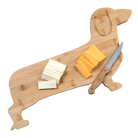 Dachshund Dog Shaped Cutting Board - Wooden Cheese Platter - 11.5" x 21.5"