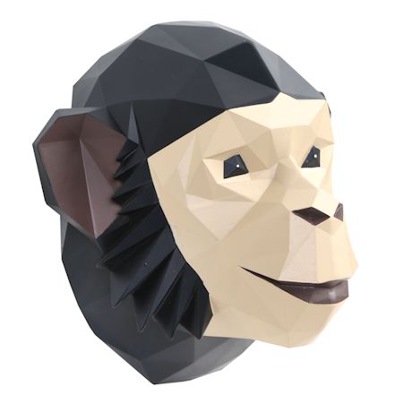 3D Chimpanzee Wall Art - African Animal Wall Sculpture