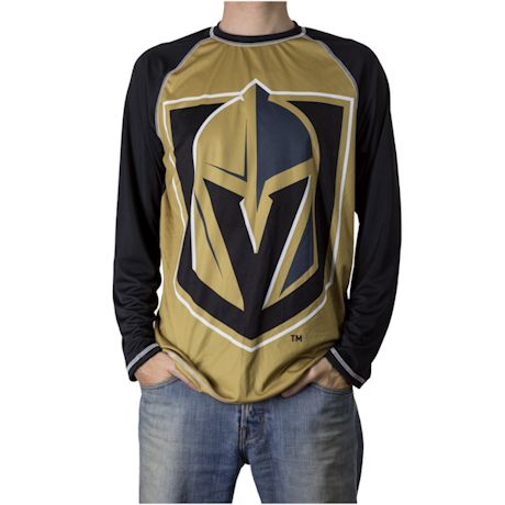 NHL Big Logo Long Sleeve Rash Guard Performance Shirts