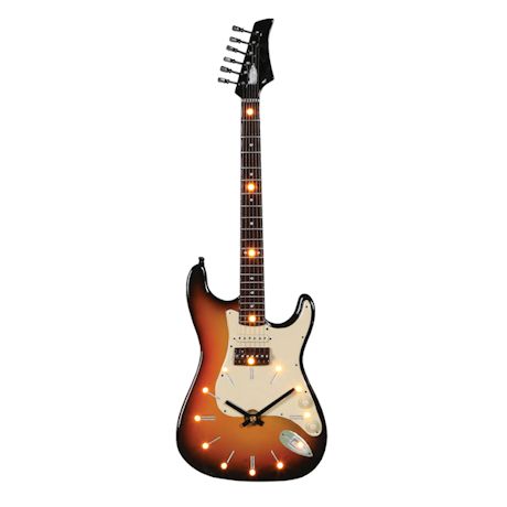 Electric Guitar LED Lighted Clocks - 22" Long