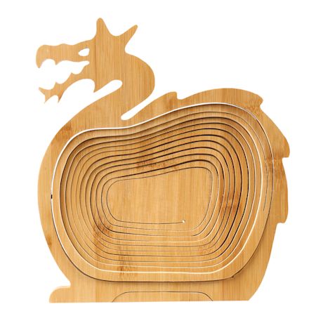 Product image for Collapsible Folding Dragon Shaped Bamboo Fruit Bowl
