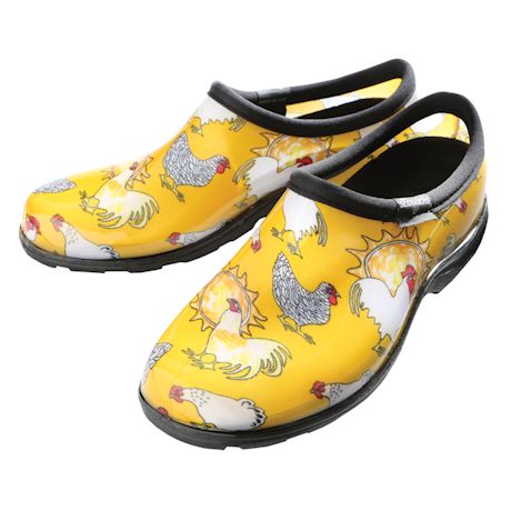 Farm Animal Print Water-Proof Clogs - Yellow Chickens