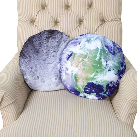 Earth & Moon 18in. Round Throw Pillow Cover Set