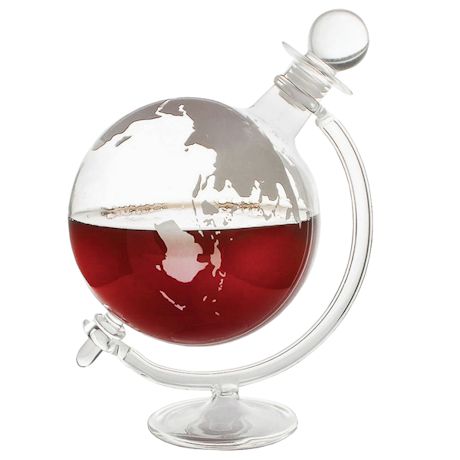 Aerating Rotating Globe Glass Wine Decanter