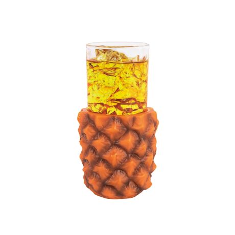 Jeray Pineapple Cup Holders & Highball Glasses - Set of 4 Each - Realistic Design